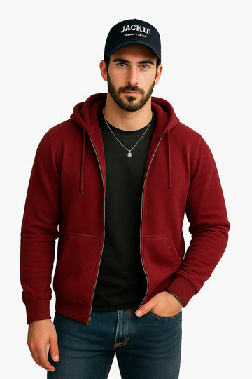 Maroon Zipper Hoodie
